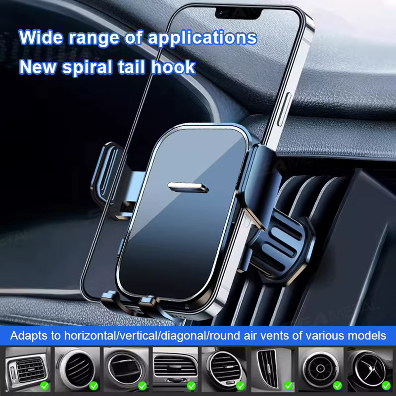 SEAMETAL Gravity Autotelefonhalter für Lüftungsschlitze mit Upgrade-Hakenclip, 360-Grad-Drehung, Schwarz - Bild 3
