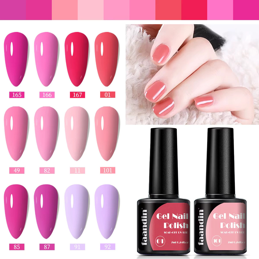 Faandin Nagellack-Gel-Set, Perlglanz, 10 Flaschen, Schimmernd - Bild 3