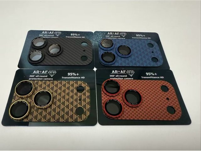 Kevlar Carbon Fiber Kameraschutz Glashülle für iPhone 17 Pro Max und 17 Air in Schwarz - Bild 1