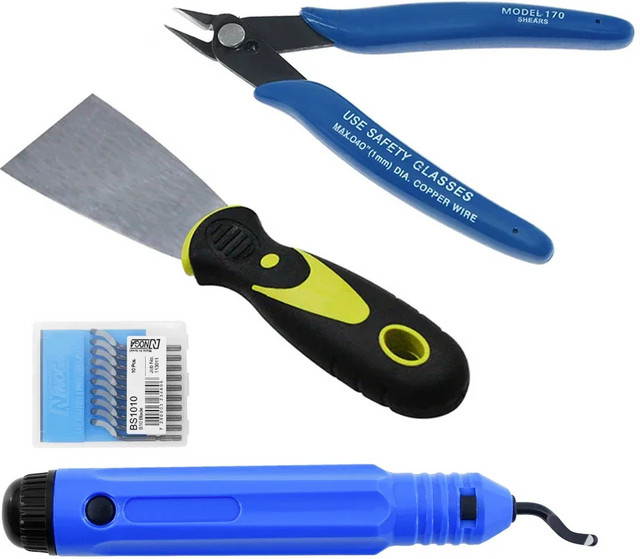 T-Trees 3D-Drucker Tool Kit in Blau aus Metall mit Seitenschneider, Messer, Schaber, Entgrater, Cutter Set und Pinzette - Bild 1