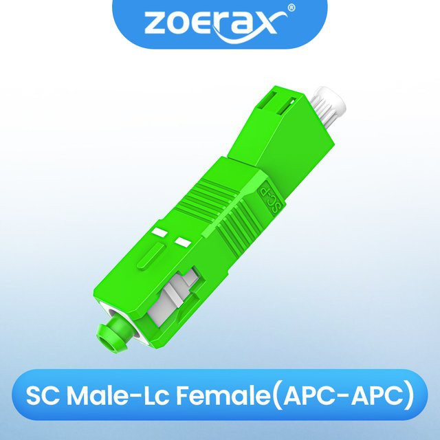 ZoeRax 2er-Set SC/APC auf LC/APC Simplex Hybrid Optische Faser Stecker zu Buchse Adapter für Single Mode FTTH Koppler, grün - Bild 1