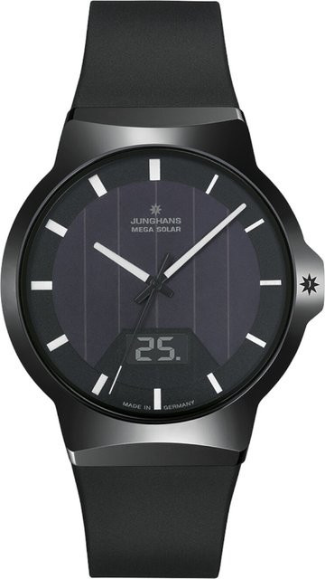 Junghans Armbanduhr Force Mega Solar, Herren, Schwarz, 40 mm, 5 ATM - Bild 1