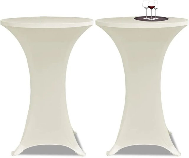 4er Set vidaXL Stehtischhussen aus Stretch-Material in Creme, Durchmesser: 60 cm - Bild 1