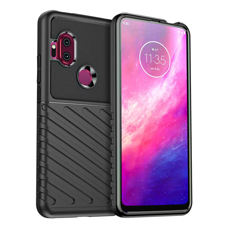 Stoßfeste Silikon-Handyhülle für Motorola Moto One Hyper in Schwarz mit weichem TPU-Schutz - Bild 4