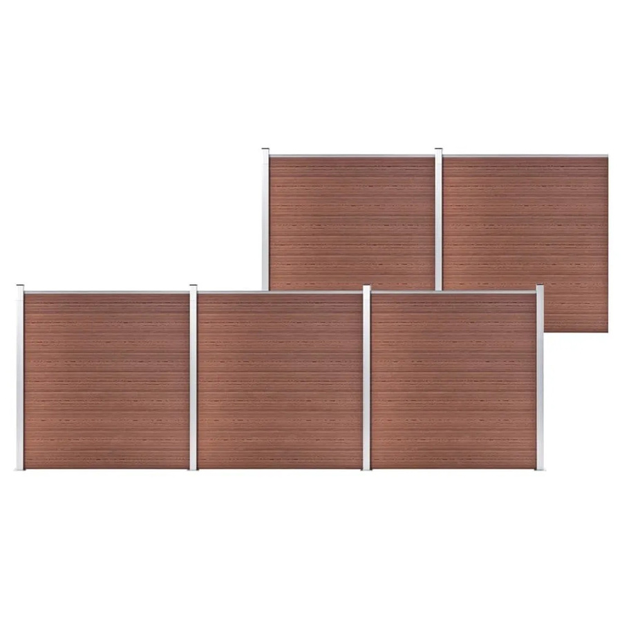 vidaXL Gartenzaun aus WPC und Aluminium in Braun, B/H: 872 x 186 cm - Bild 2