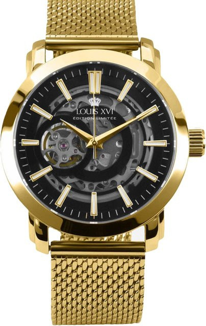 Louis XVI Herrenuhr Automatik, Edelstahl, 44 mm, Schwarz, 5 ATM - Bild 1