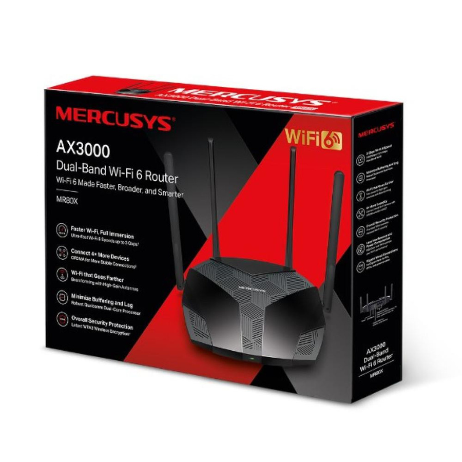 Mercusys MR80X Wi-Fi 6 Router in Schwarz - Bild 5