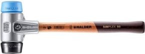 Halder Simplex Schonhammer aus Aluminium mit TPE-Soft/Gummi Kopf, Durchmesser: 50 mm, Schwarz/Blau/Mehrfarbig - Bild 1