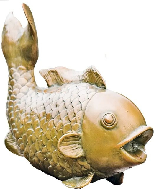 Heissner Teichfigur Großer Fisch aus Polyresin in Kupfer und Gold - Bild 1