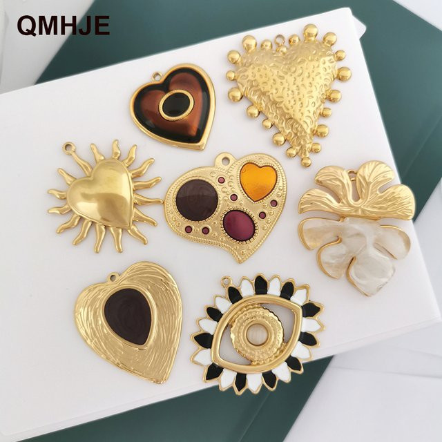 QMHJE Halskette mit Anhänger, Edelstahl, 18 Karat vergoldet, Unisex, Vintage - Bild 1