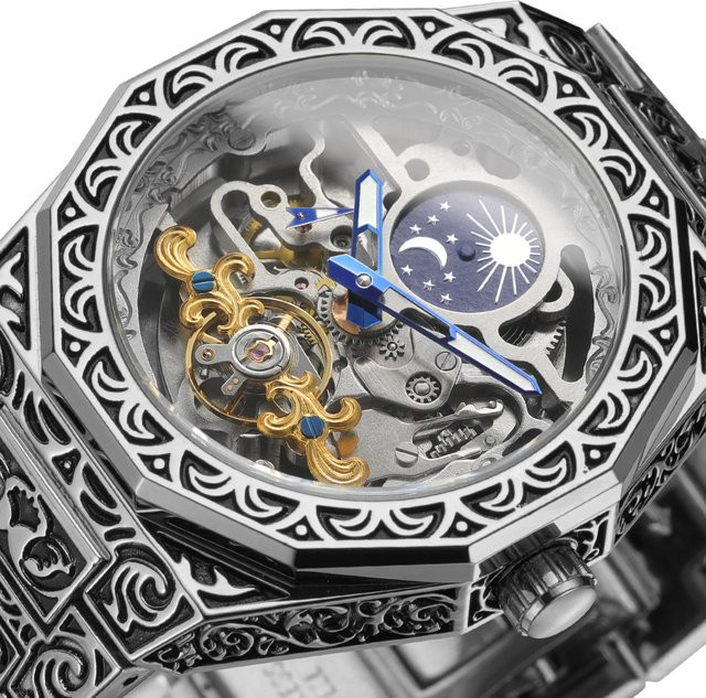 Forsining Armbanduhr, Skelett, Automatik, Edelstahl, Herren - Bild 1