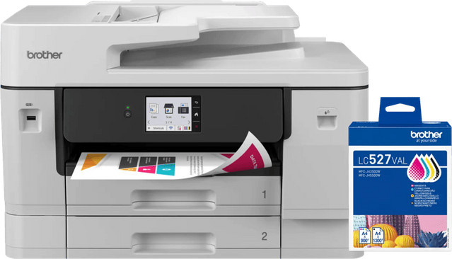 Brother MFC-J6960DW Inkjet Multifunktionsgerät in Weiß inklusive einem Satz Reservepatronen mit Drucken, Scannen, Kopieren und Faxen sowie Wi-Fi - Bild 1