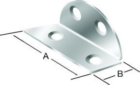VORMANN Spanplattenhalter aus verzinktem Stahl, B/T/H: 40 x 19 x 1,5 mm - Bild 1