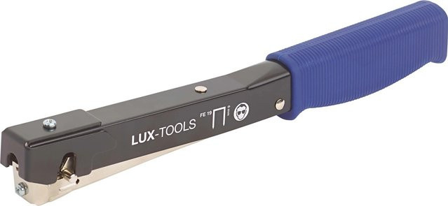 LUX-TOOLS Hammertacker für 6 mm Feindrahtklammern in Blau - Bild 1