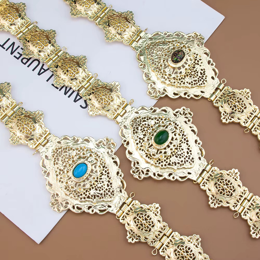 Sunspicems Taillenkette, Gold Farbe, Jade Stein, Damen - Bild 1