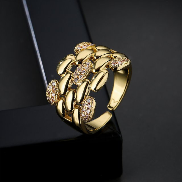 NEWBUY Ring, Kupfer, Gold, Zirkonia, Damen - Bild 1