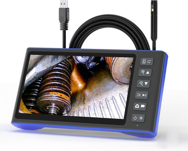 ZEMICAM Industrielles Endoskop mit 7-Zoll-IPS-Bildschirm, HD 1080P Inspektionskamera mit abnehmbarem Design und mehreren Objektiven für Rohrleitungen und Autos - Bild 1