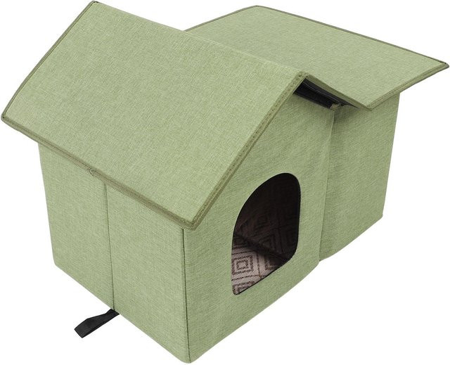 Canaryy Katzenhaus für Freigängerkatzen, wetterfestes und faltbares Katzenhaus in Grün - Bild 1