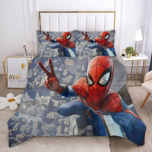 Marvel Comics Spider-Man Anime Bettwäsche-Set aus Polyester, 3-teilig, Mehrfarbig, B/H: 140 x 210 cm - Bild 1