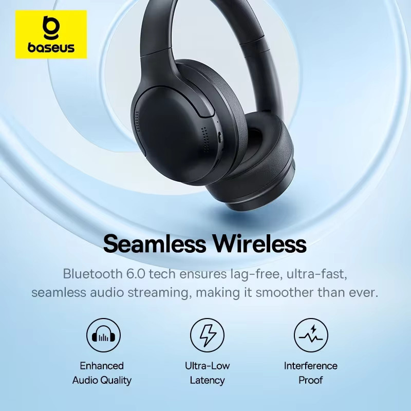 Baseus BH1 Lite Bluetooth 6.0 Over-Ear Kopfhörer mit ENC Clear Call und Super Bass in Schwarz oder Weiß - Bild 4