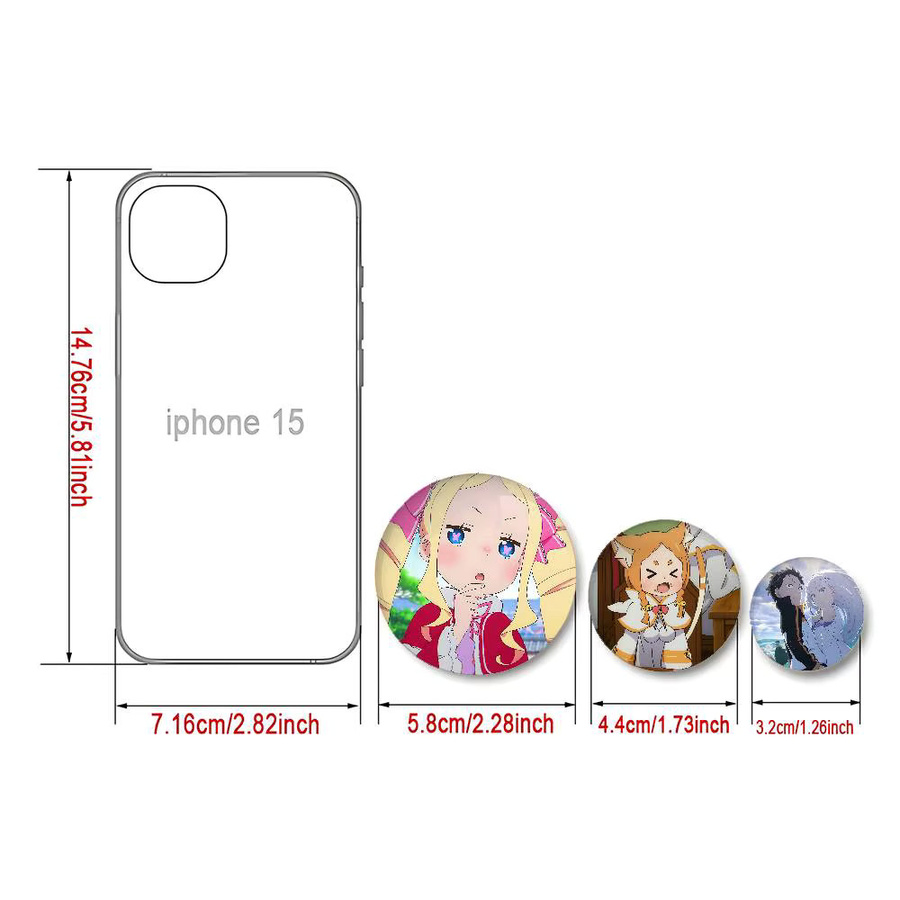 Cartoon-Pin R-Re Z-Zero Starting Life In Another World, Metall, rund - Bild 2
