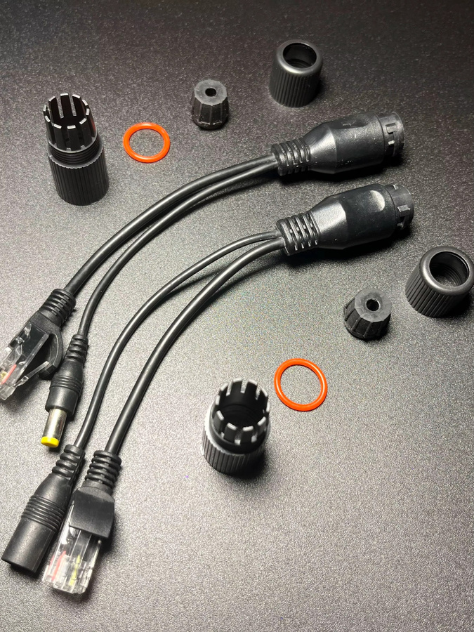 1 Paar passives POE-Adapterkabel mit RJ45-Splitter und Injektor, wasserdicht für den Außenbereich, 12–48 V, Farbe: Weiß - Bild 5