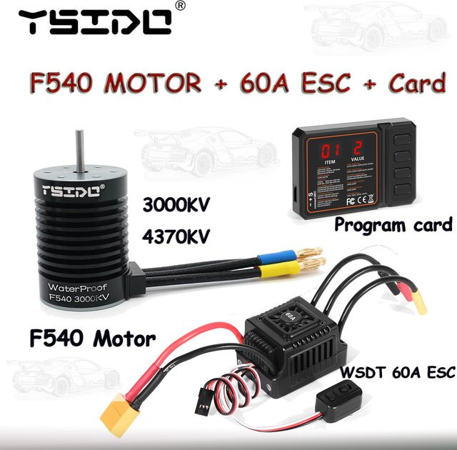 YSIDO WSDT-60 60A ESC Motor mit Karten-Combo, für 1/10 Wltoys WPL RC Crawler Monster Buggy Offroad Onroad Autos - Bild 1