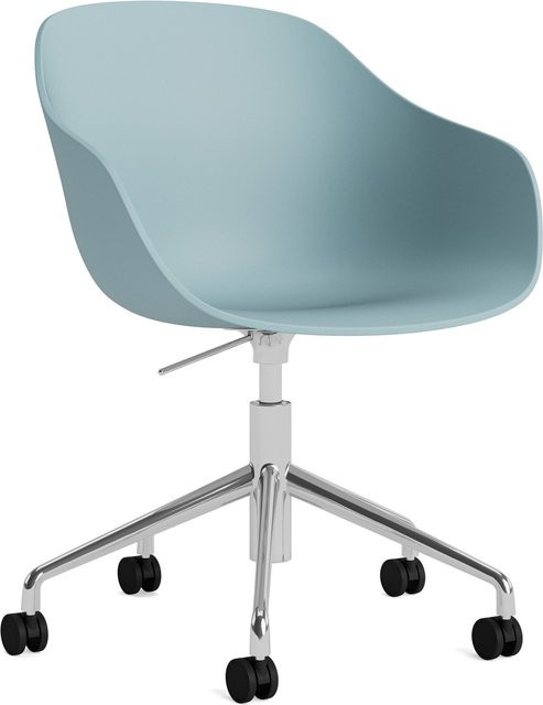 HAY About A Chair AAC 252 moderner Stuhl aus Polypropylen und Aluminium in Blau mit Rollen und mattem Finish - Bild 1