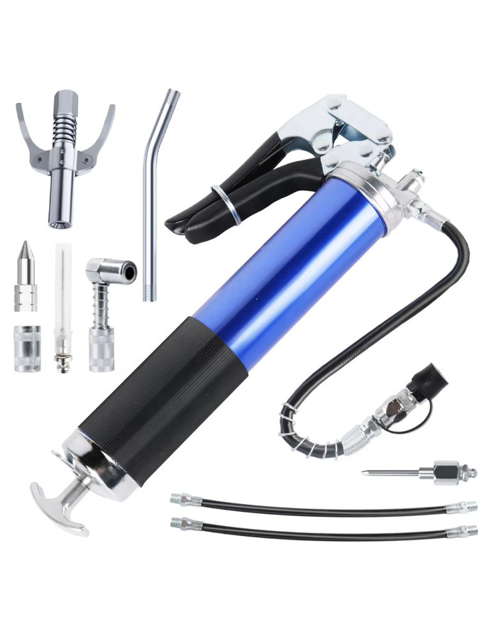 HGTUGO Fettpresse Blau – Manuelles Schmierpistolen-Set mit rutschfestem Griff und Hochdruck-Kolben für präzise Wartung mechanischer Geräte - Bild 4