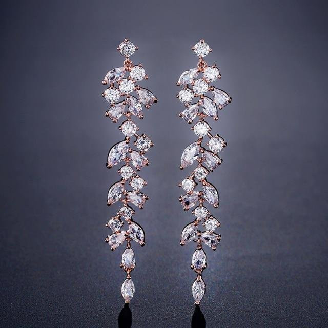 YIRAN Jewelry Ohrringe, Zirkonia, Silber, Messing, Damen, grau - Bild 1