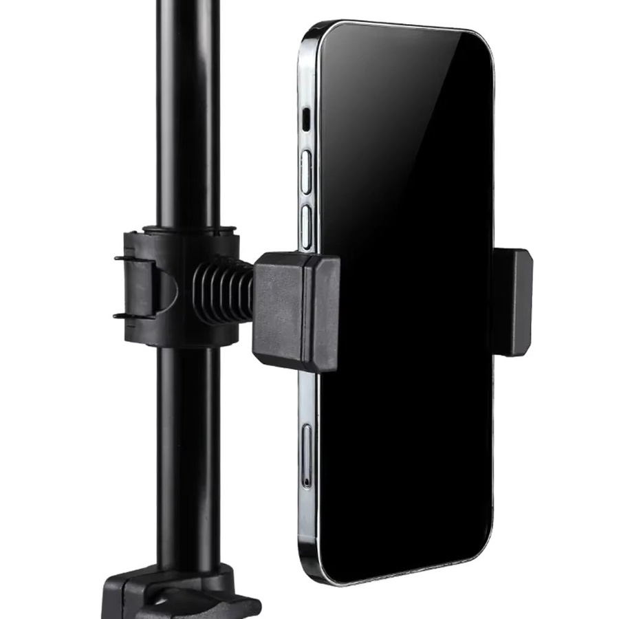 Live Handyhalter und Mikrofonständer Stativ für Smartphones in Schwarz - Bild 5