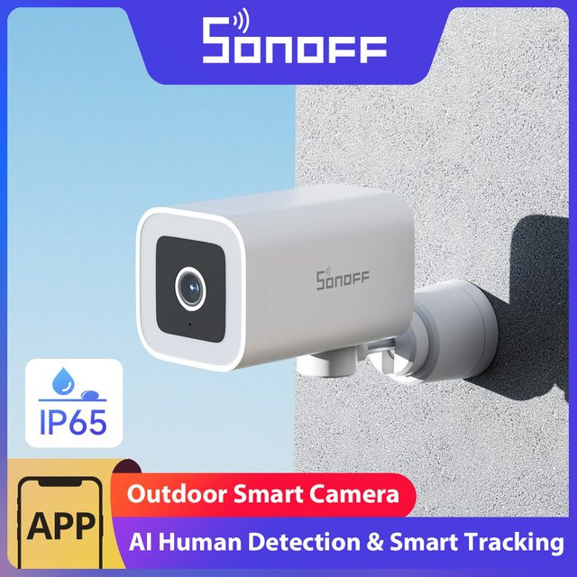 SONOFF CAM-B1P Smart Security Kamera 2K HD Outdoor, Wetterfest IP65, AI Menschliche Erkennung, Smart Tracking und Vollfarbe Nachtsicht, Weiß - Bild 1