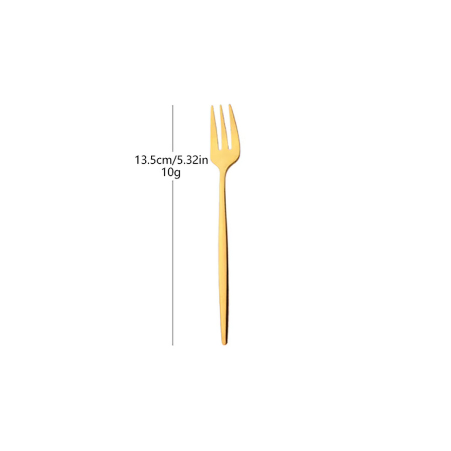 Uniturcky 4er Set Dessertbesteck aus Edelstahl in Gold und Silber, poliertes Gebäckbesteck für Kuchen, Obst und Snacks - Bild 3