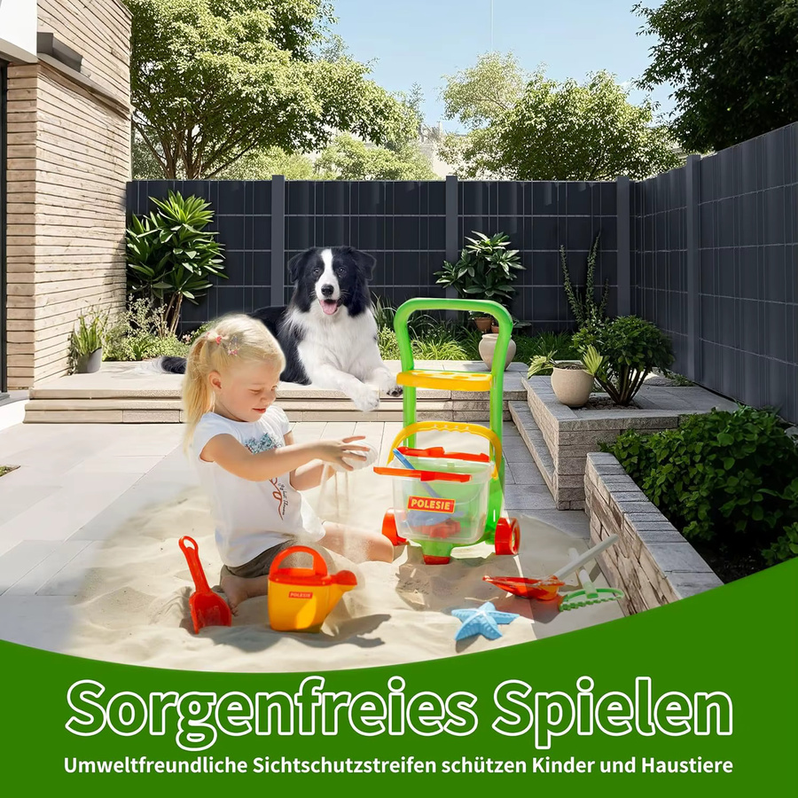 Hanjet Sichtschutzstreifen Grau aus PE für Zaun, Balkon und Garten, Höhe: 19 cm, Länge: 35 m - Bild 4