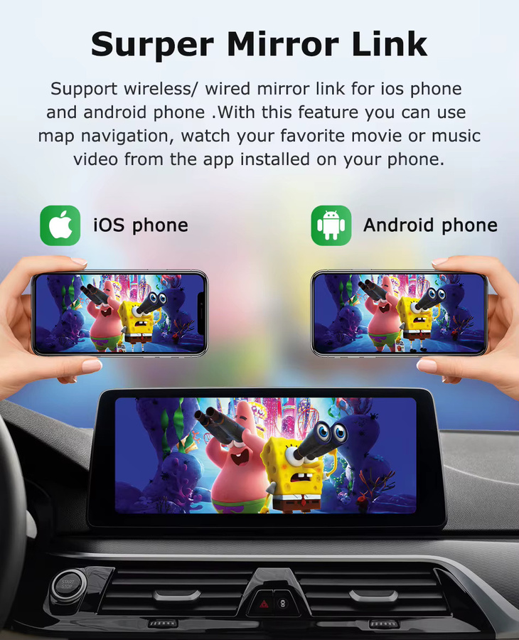 Srnubi Wireless CarPlay und Android Auto Interface für BMW NBT CIC 1 2 3 4 5 Serie in Schwarz - Bild 3