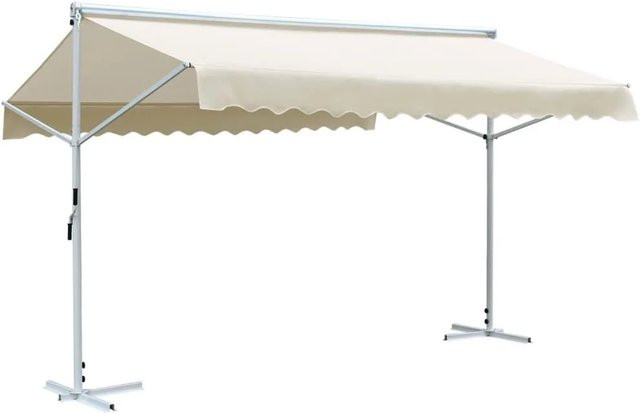 vidaXL Freistehende Markise in Beige mit Stahlrahmen und Polyestergewebe B x T: 4 x 3 m - Bild 1