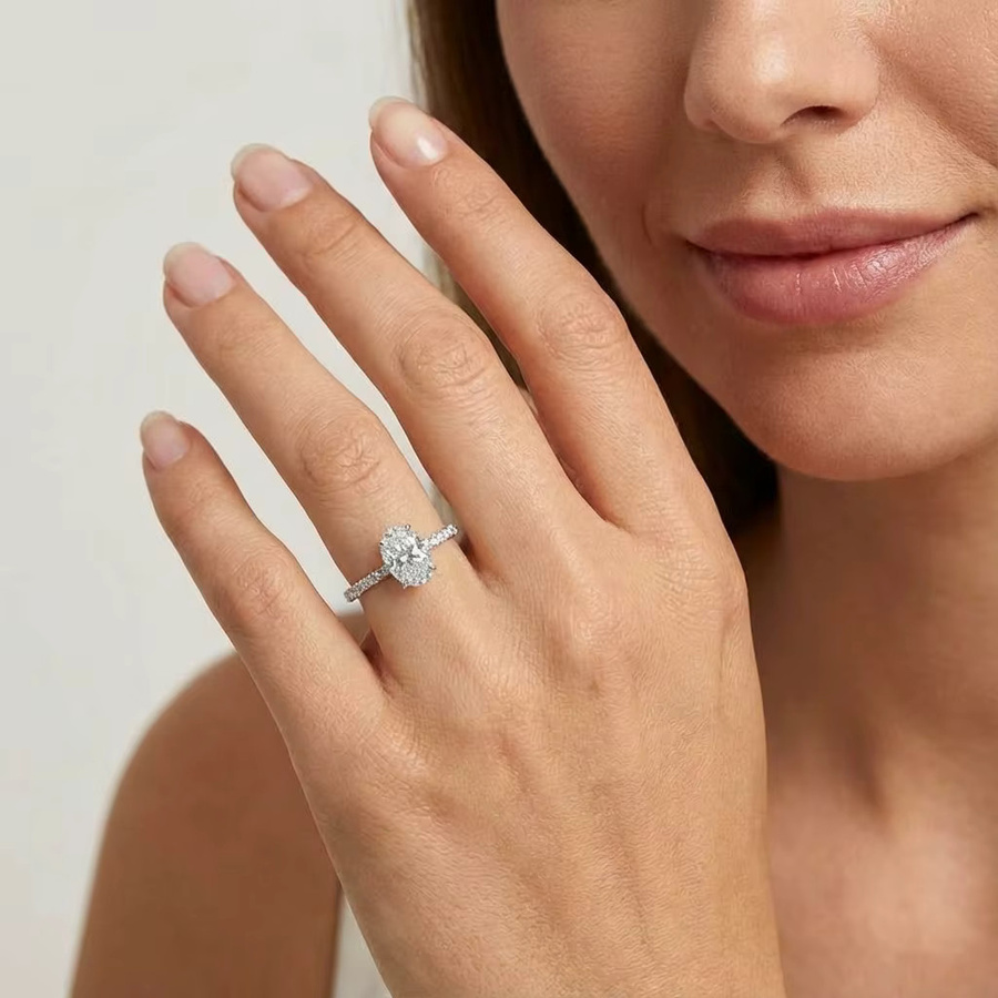 ATTAGEMS Moissanit-Ring, 925 Silber, Zirkonia, Damen - Bild 2