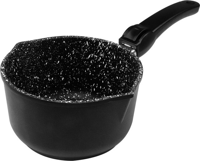 STONELINE Stielkasserolle mit Deckel und abnehmbarem Griff, Schwarz, Durchmesser: 18 cm - Bild 1