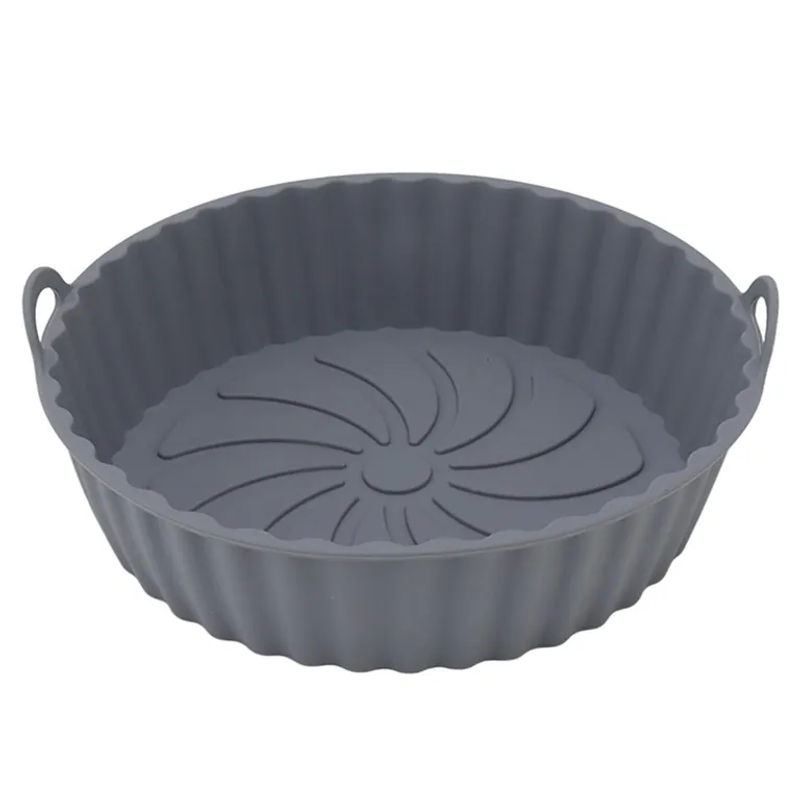 2er-Set Runde Silikon-Fritteuseneinlagen von CosyHome, Antihaftbeschichtet und Ölbeständig, Grau, für 6,5-9kg - Bild 7