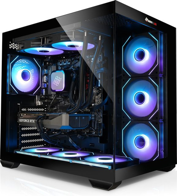 Kiebel Gaming PC Panorama 12 in Schwarz mit Intel Core i9-12900KF, 32GB DDR4, NVIDIA RTX 5060 Ti 16 GB, 1TB SSD, WLAN und Windows 11 - Bild 1