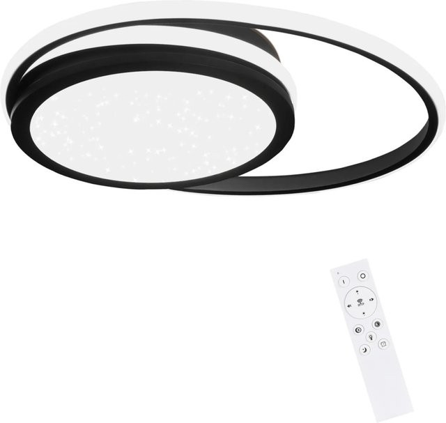 NETTLIFE LED Deckenleuchte aus Metall in Schwarz, dimmbar mit Fernbedienung, Durchmesser: 46,5 cm - Bild 1