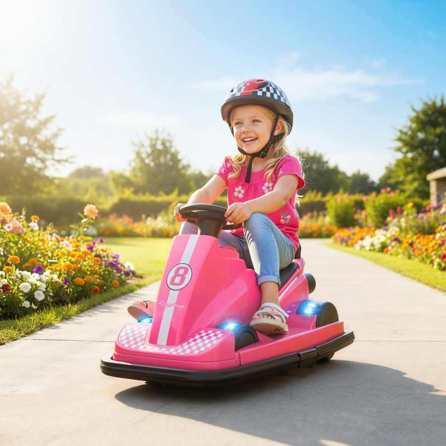 AIYAPLAY Kinder-Elektroauto Bumper Car mit Licht und Sound Rosa 3-8 Jahre - Bild 2