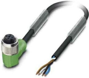 Phoenix Contact Sensor-Aktor-Kabel SAC-4P-3,0-PUR/M12FR, M12 Buchse 90 Grad, grau/schwarz, Länge: 3,0 m - Bild 1
