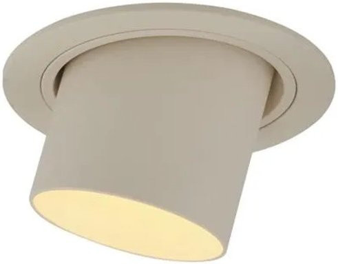 QAZQA Moderner Einbaustrahler Beige Rund Schwenkbar GU10 - Bild 1