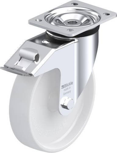 Blickle Lenkrolle LK-PO 200G-FI mit Feststeller, Farbe Weiß, Rad-Durchmesser: 20 cm, Tragfähigkeit: 600 kg - Bild 1