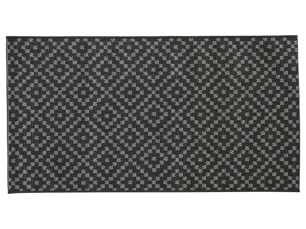 LIVARNO Teppich flachgewebt für In/Outdoor mit Rautenmuster in Schwarz, Breite: 80 cm, Länge: 150 cm - Bild 3