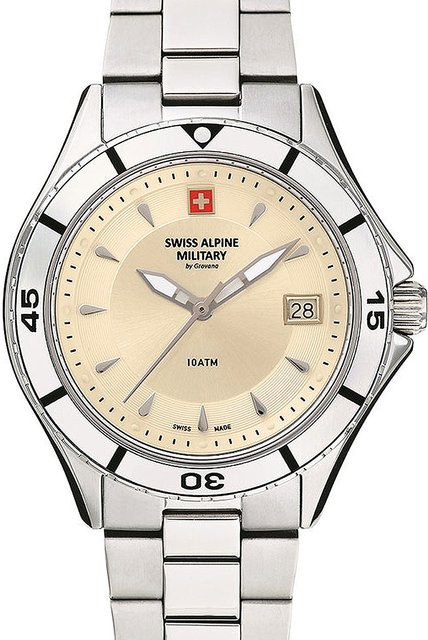 Swiss Alpine Military Damenuhr, Quarz, Edelstahl, Silber, 36 mm, 10 ATM - Bild 1