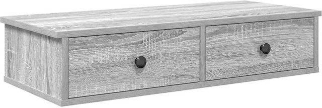 vidaXL Wandregal mit Schubladen Grau Sonoma aus Holzwerkstoff, B/H/T: 80 x 34 x 17 cm - Bild 1