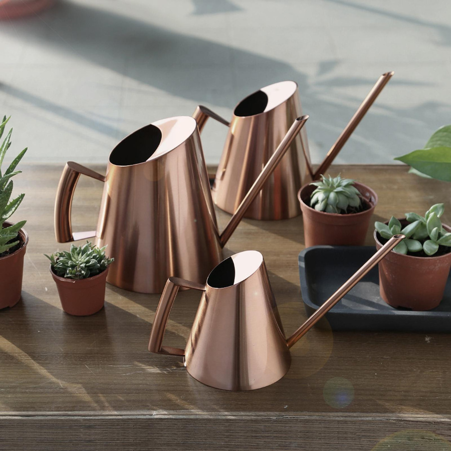 CosyHome Edelstahl Gießkanne in Bronze mit langer Düse - Bild 3