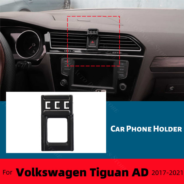 Smartphone Halterung für Volkswagen VW Tiguan AD L (2017-2021) mit 15W kabelloser Ladefunktion in Schwarz - Bild 1